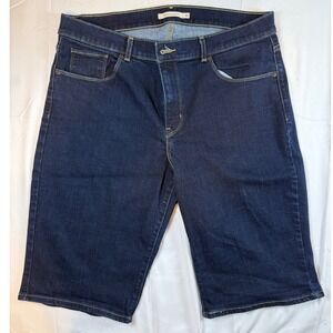 Levi Strauss Co 505 Bermuda Shorts Womens Size 32 Dark Wash Denim Cotton‎ Blend